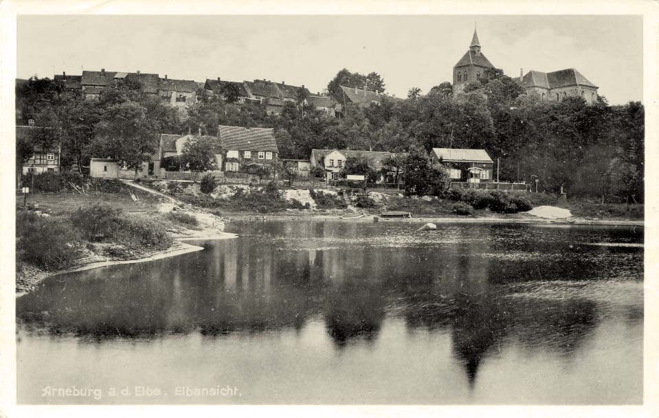 Arneburg. Panorama mit Elba, 1937