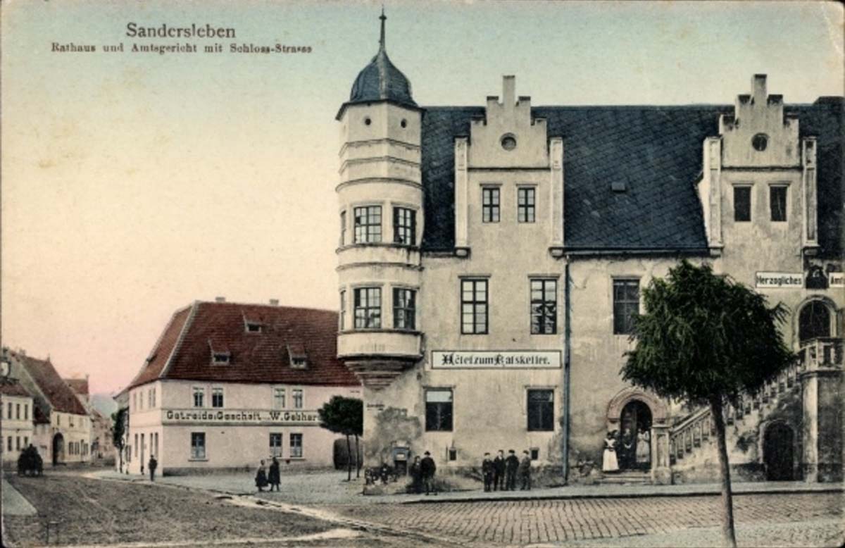 Arnstein. Sandersleben - Rathaus, Amtsgericht, Schloss Straße, Hotel zum Ratskeller