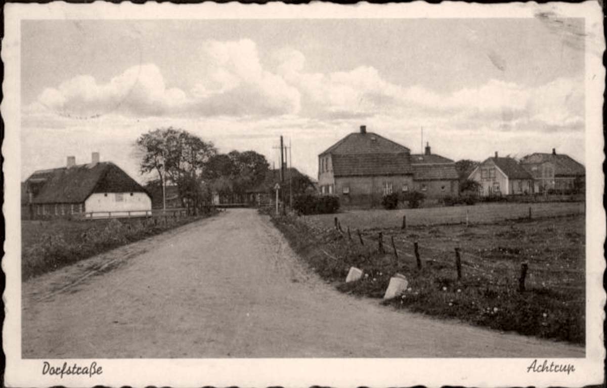 Achtrup. Blick auf Dorfstraße, 1940