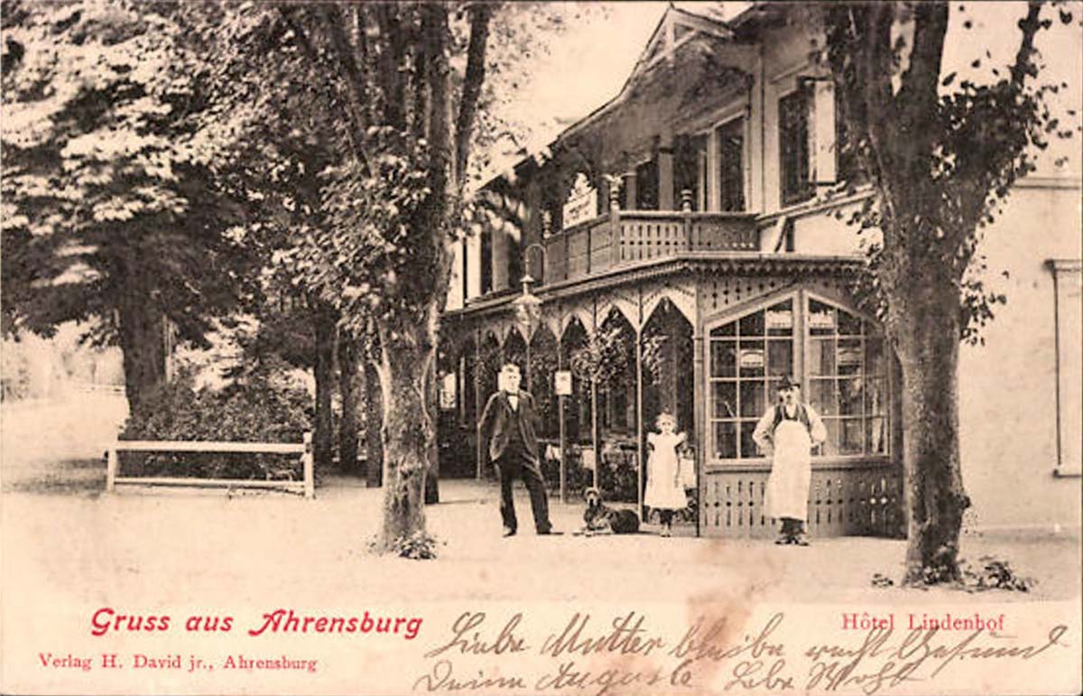Ahrensburg. Ansicht vom Hotel Lindenhof, 1902