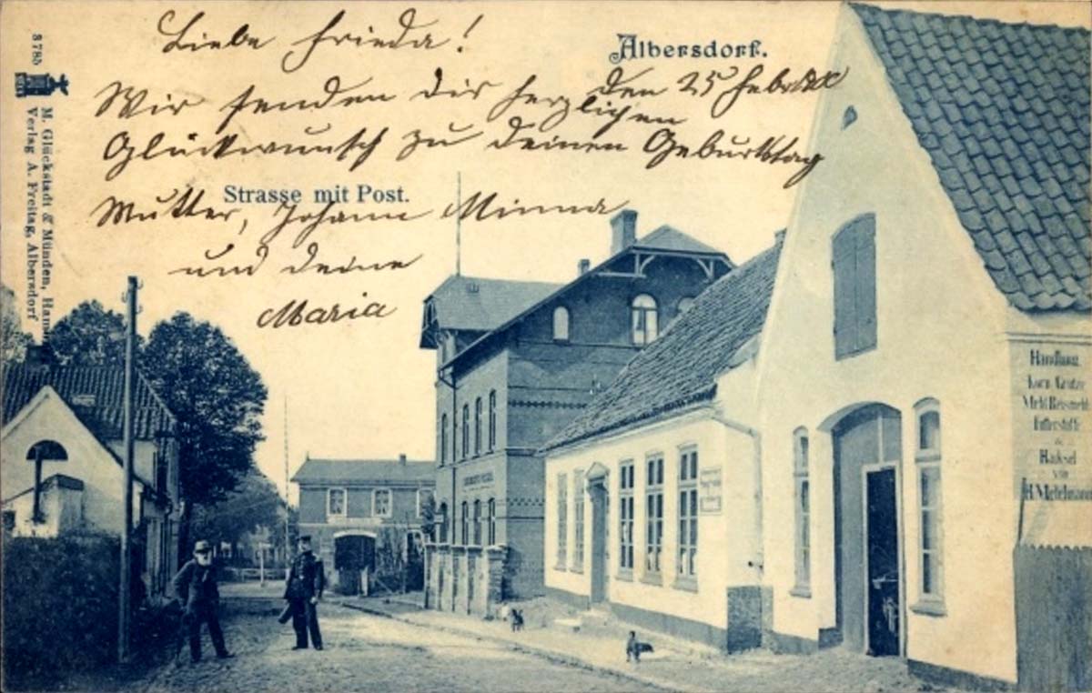 Albersdorf. Blick auf Straße, 1900