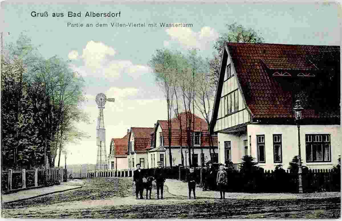 Albersdorf. Villenviertel mit Wasserturm