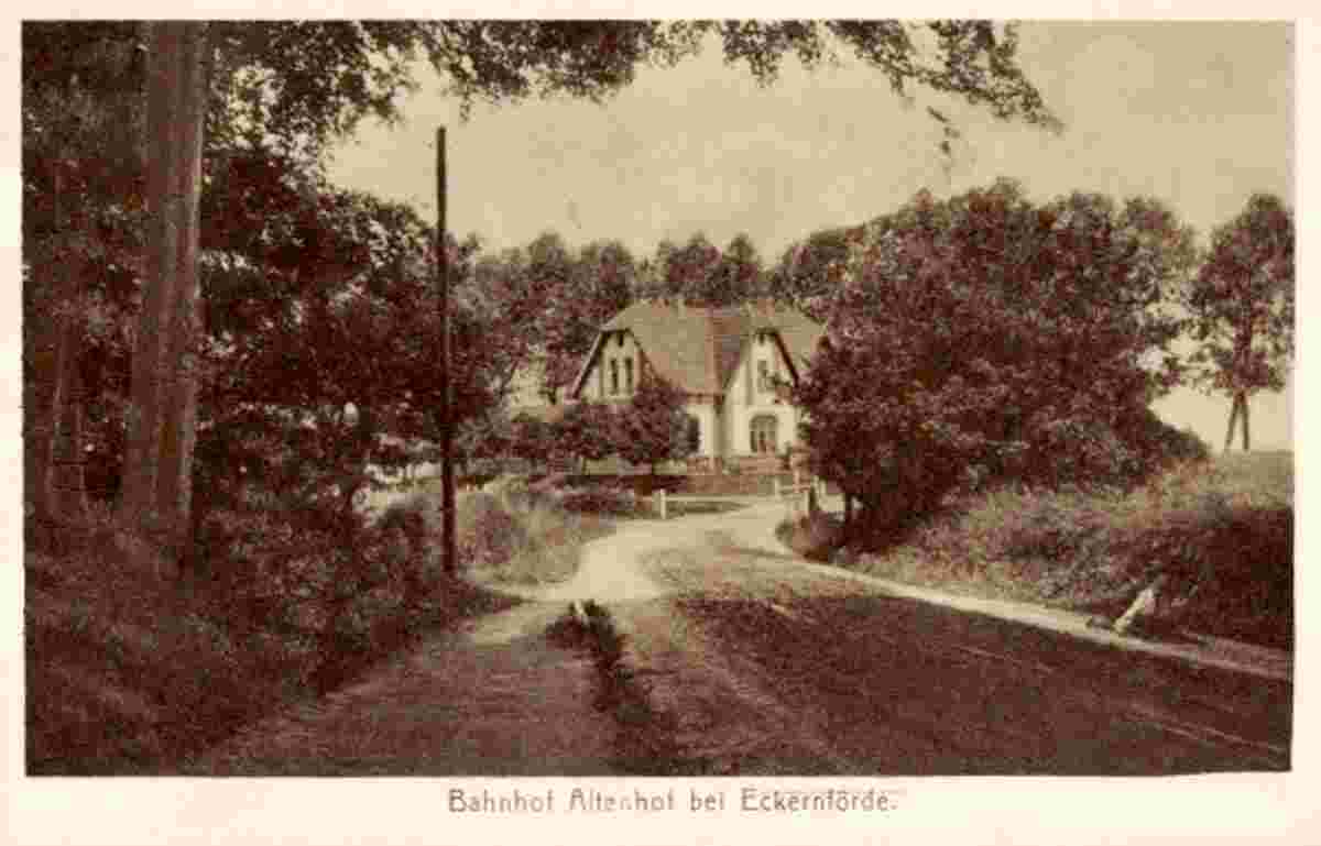 Altenhof. Straße mit Blick zum Bahnhof, 1934