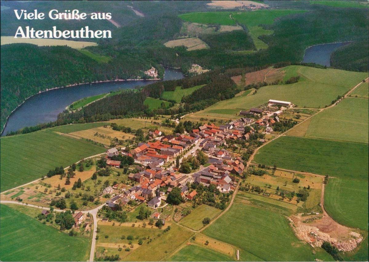 Altenbeuthen. Panorama das Dorf, 1999
