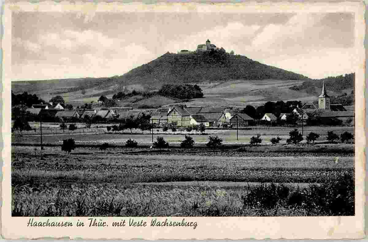 Amt Wachsenburg. Blick auf Haarhausen mit Wachsenburg, 1917
