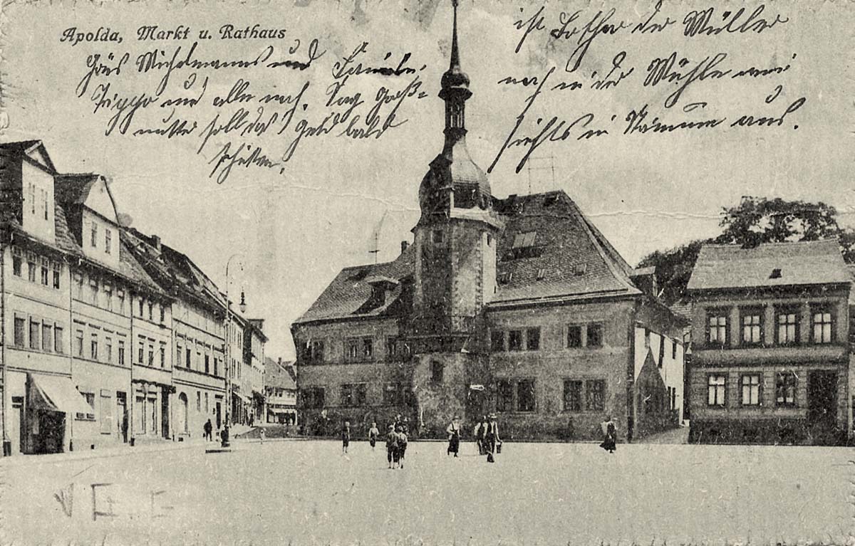 Apolda. Marktplatz und Rathaus, 1922
