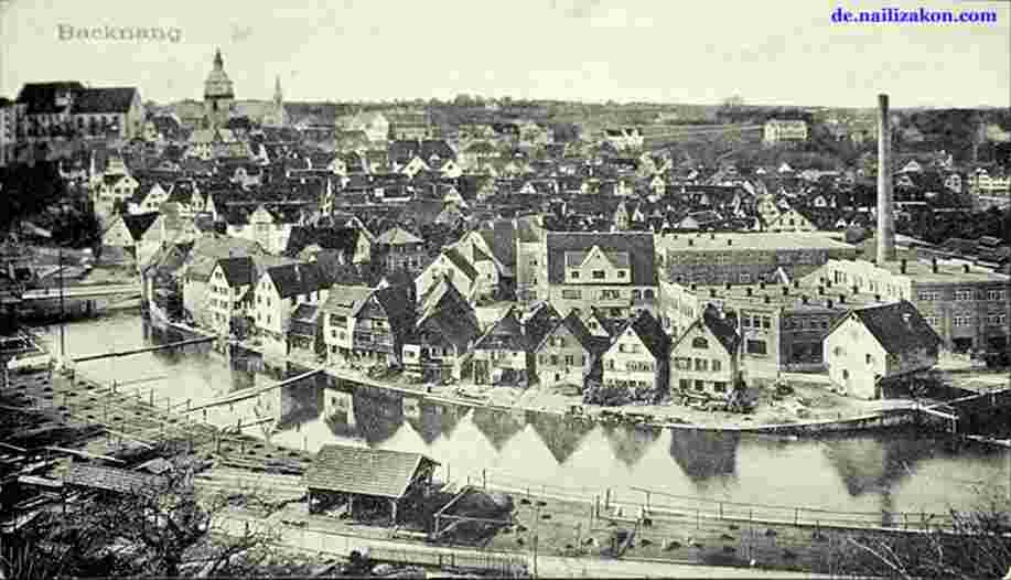 Backnang. Panorama der Stadt, 1904