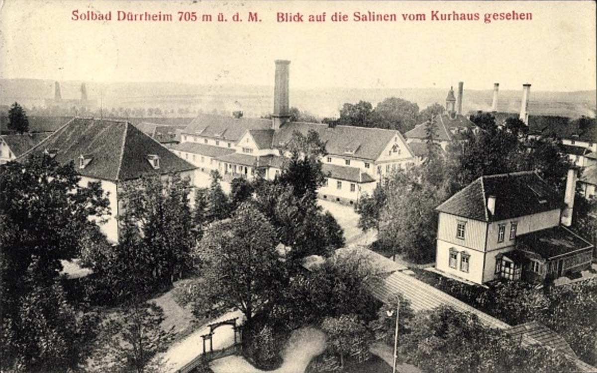 Bad Dürrheim. Blick auf die Salinen von Kurhaus gesehen, 1906