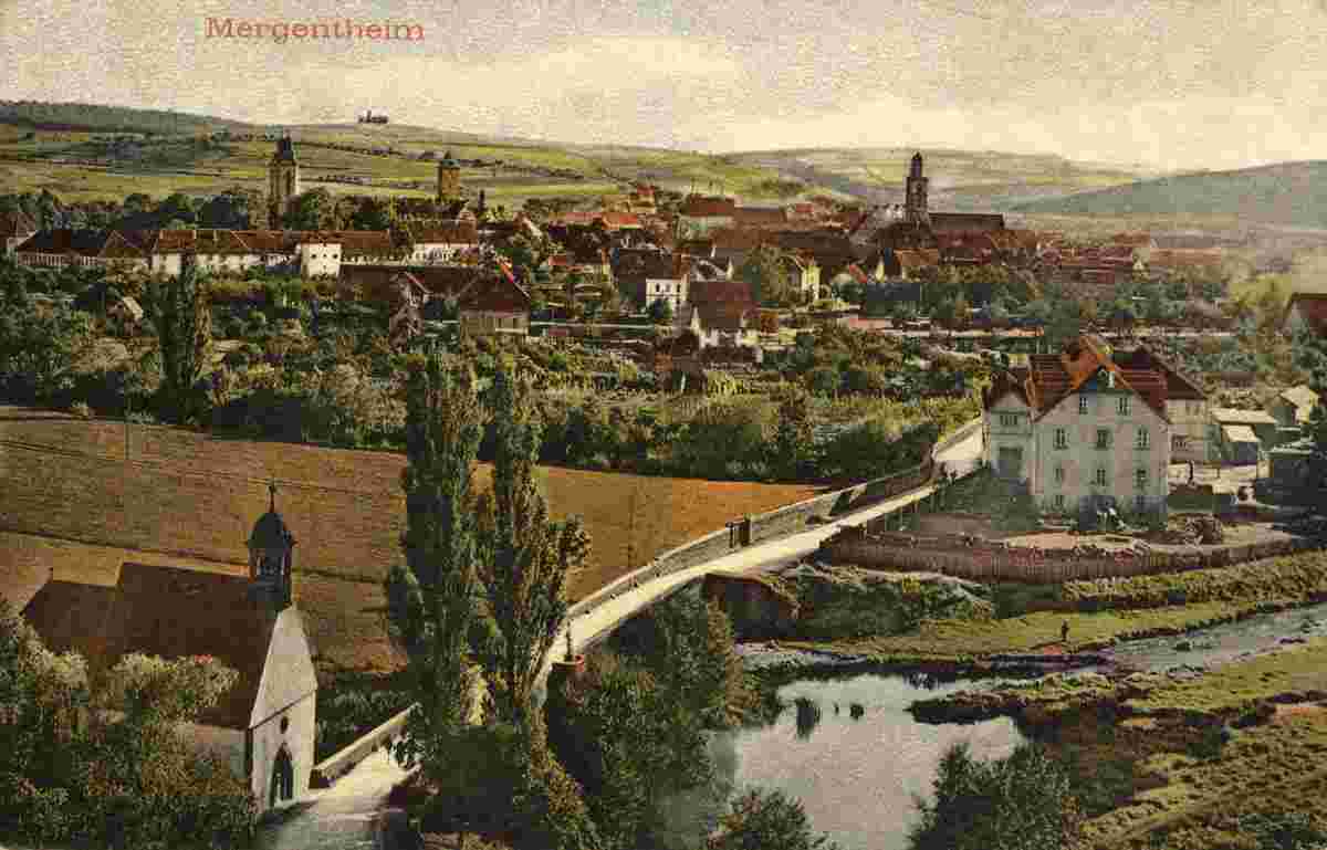 Bad Mergentheim. Panorama der Stadt, 1909