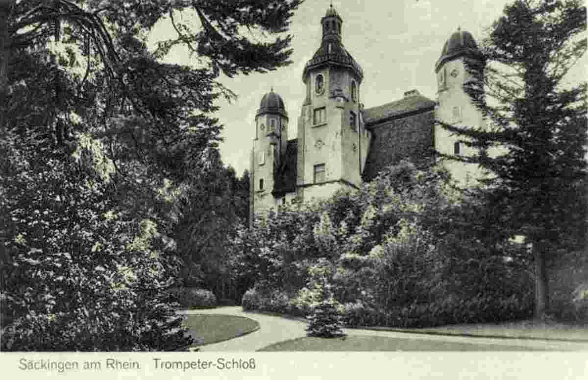 Bad Säckingen. Trompeter-Schloß, um 1950