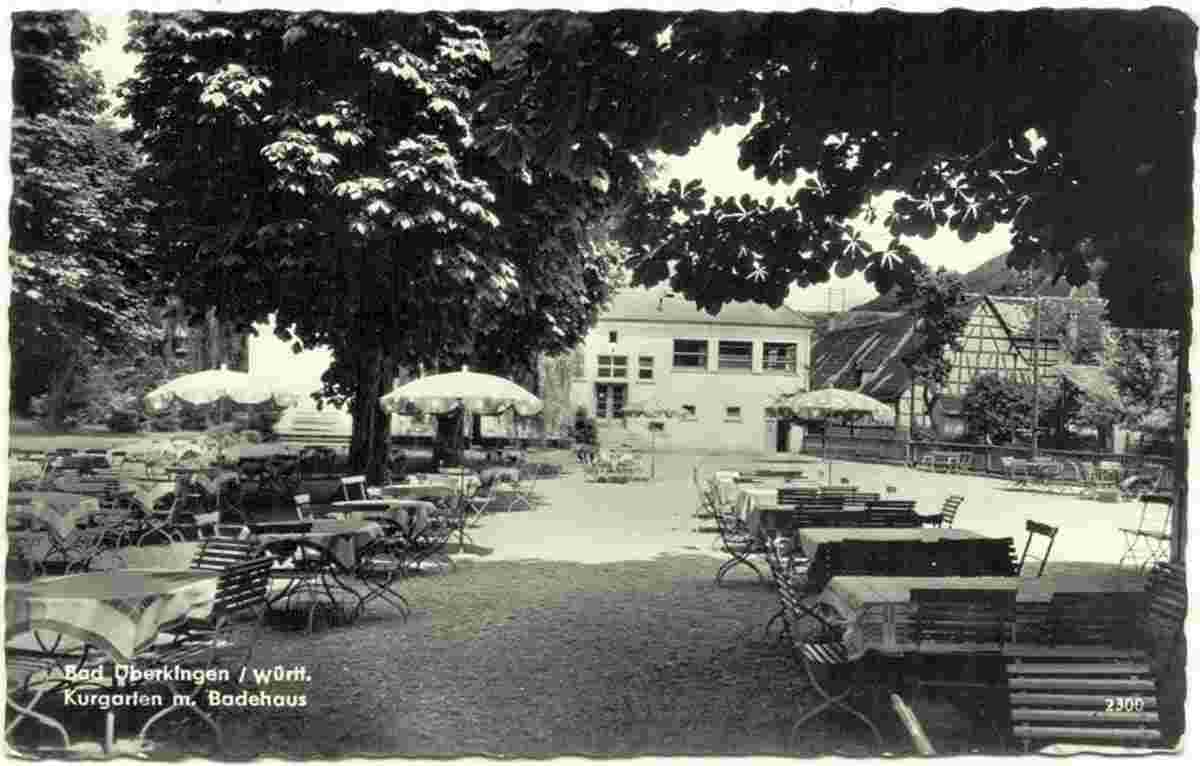 Bad Überkingen. Kurgarten mit Badehaus, 1958