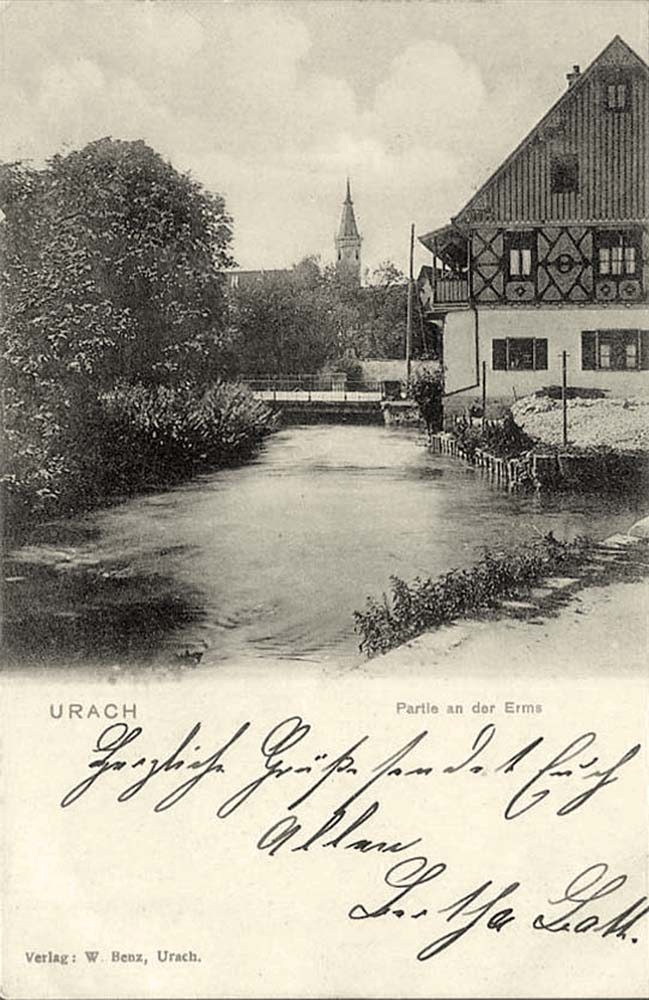 Bad Urach. Partie an der Erms, 1903