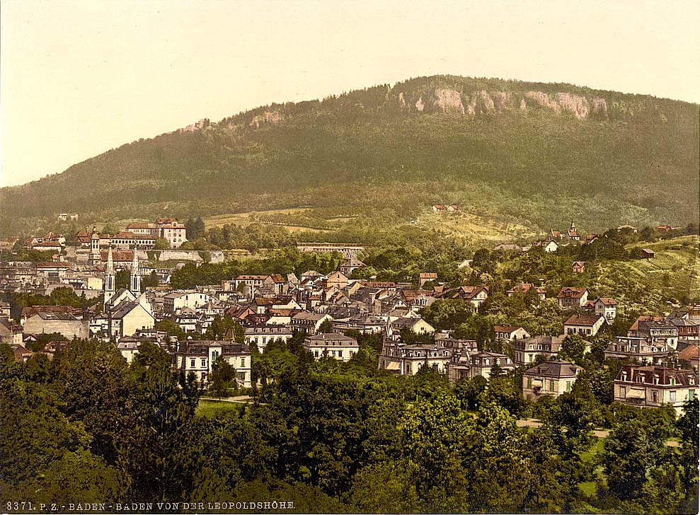 Baden-Baden. Blick von der Leopoldshöhe, um 1890