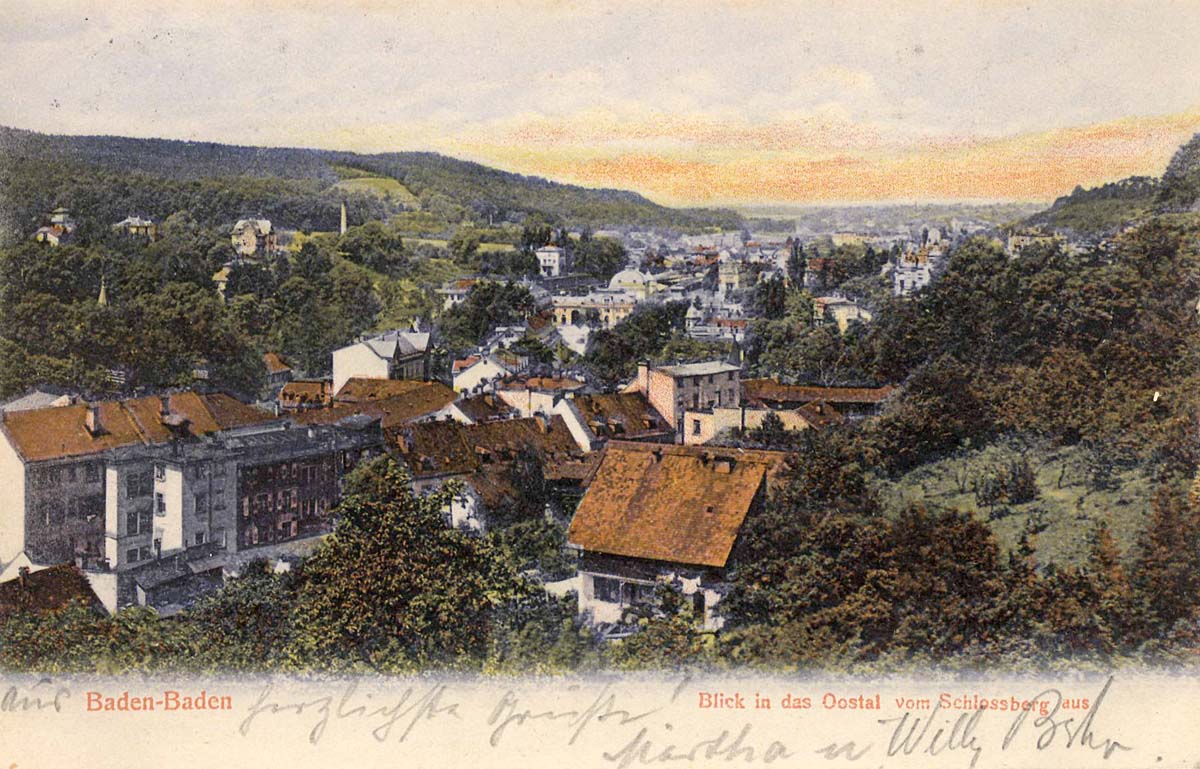 Baden-Baden. Blick in das Oostal vom Schlossberg aus, 1906