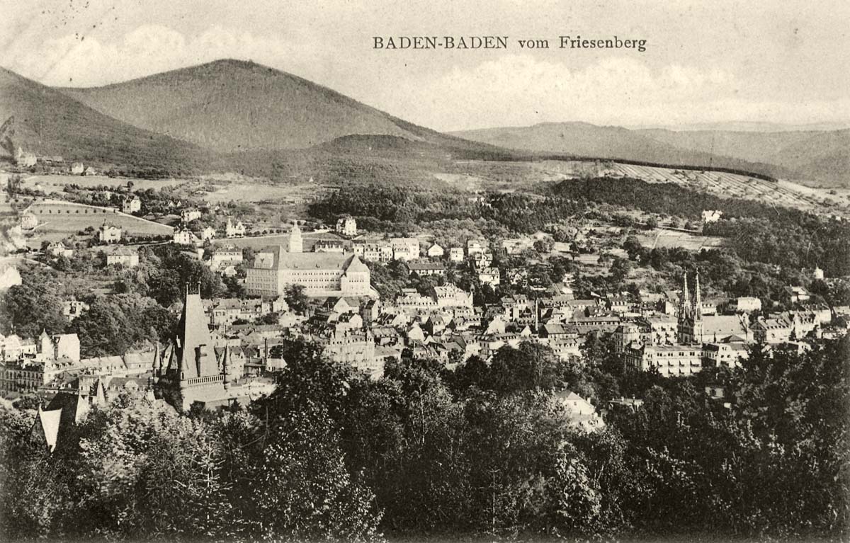Baden-Baden. Panorama vom Friesenberg, 1908