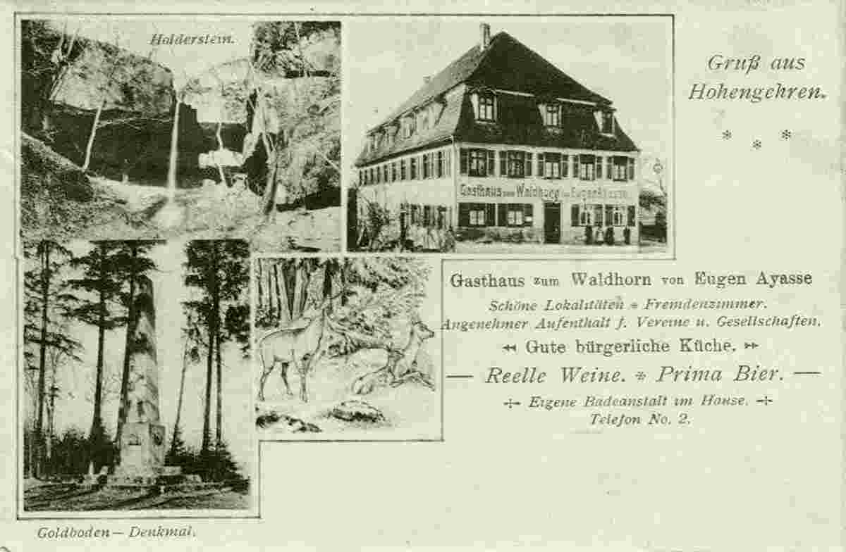 Baltmannsweiler. Hohengehren - Gasthaus zum Waldhorn, 1912