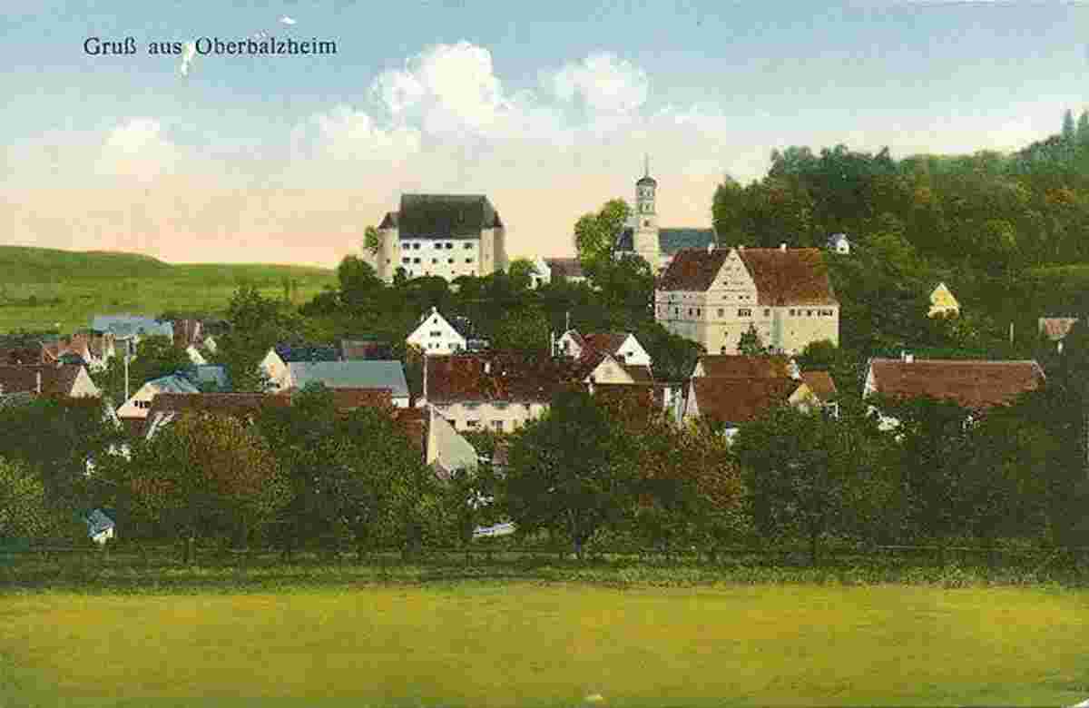 Balzheim. Oberbalzheim - Panorama von Dorf, 1927