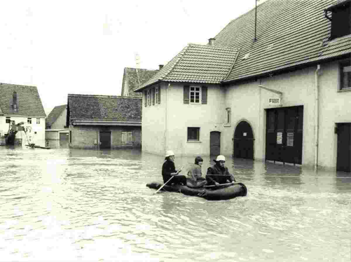 Benningen am Neckar. Hochwasser, 1978