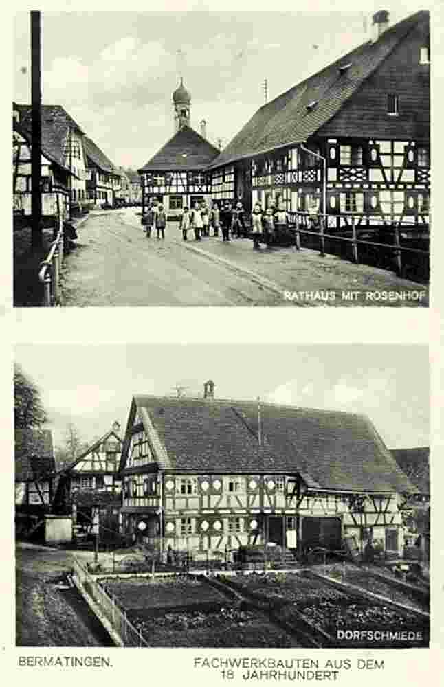 Bermatingen. Rathaus mit Rosenhof, 1940