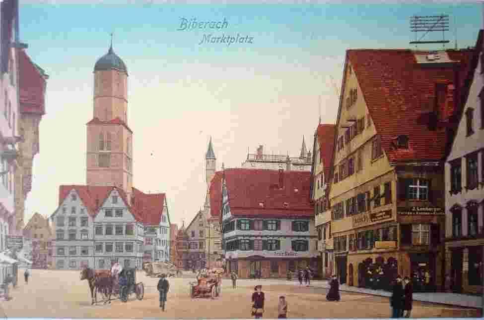 Biberach an der Riß. Marktplatz, um 1910
