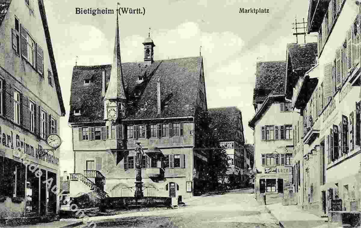 Bietigheim-Bissingen. Panorama von Marktplatz und Rathaus