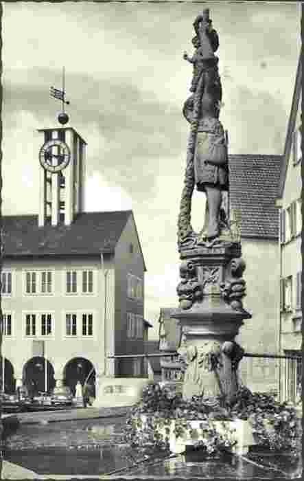 Böblingen. Brunnen am Marktplatz, 1959