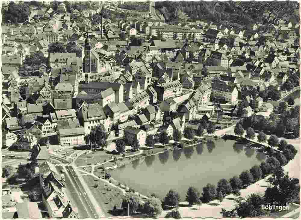 Panorama von Böblingen, Luftbild, 1966