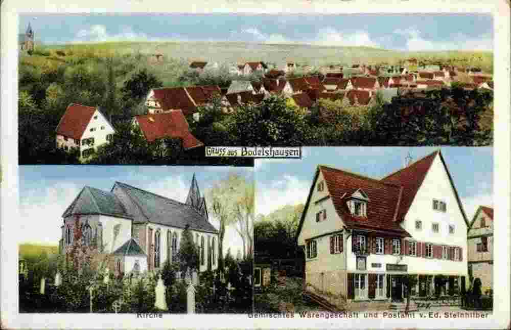 Bodelshausen. Blick über die Dächer
