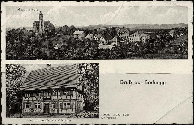 Panorama von Bodnegg, Gasthof zum Engel von J. Kramer