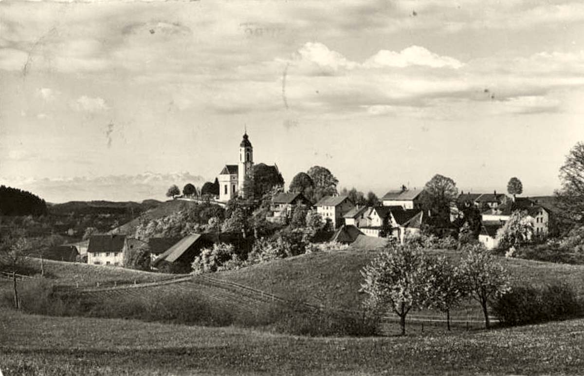 Panorama von Bodnegg mit Säntis Gruppe, 1963
