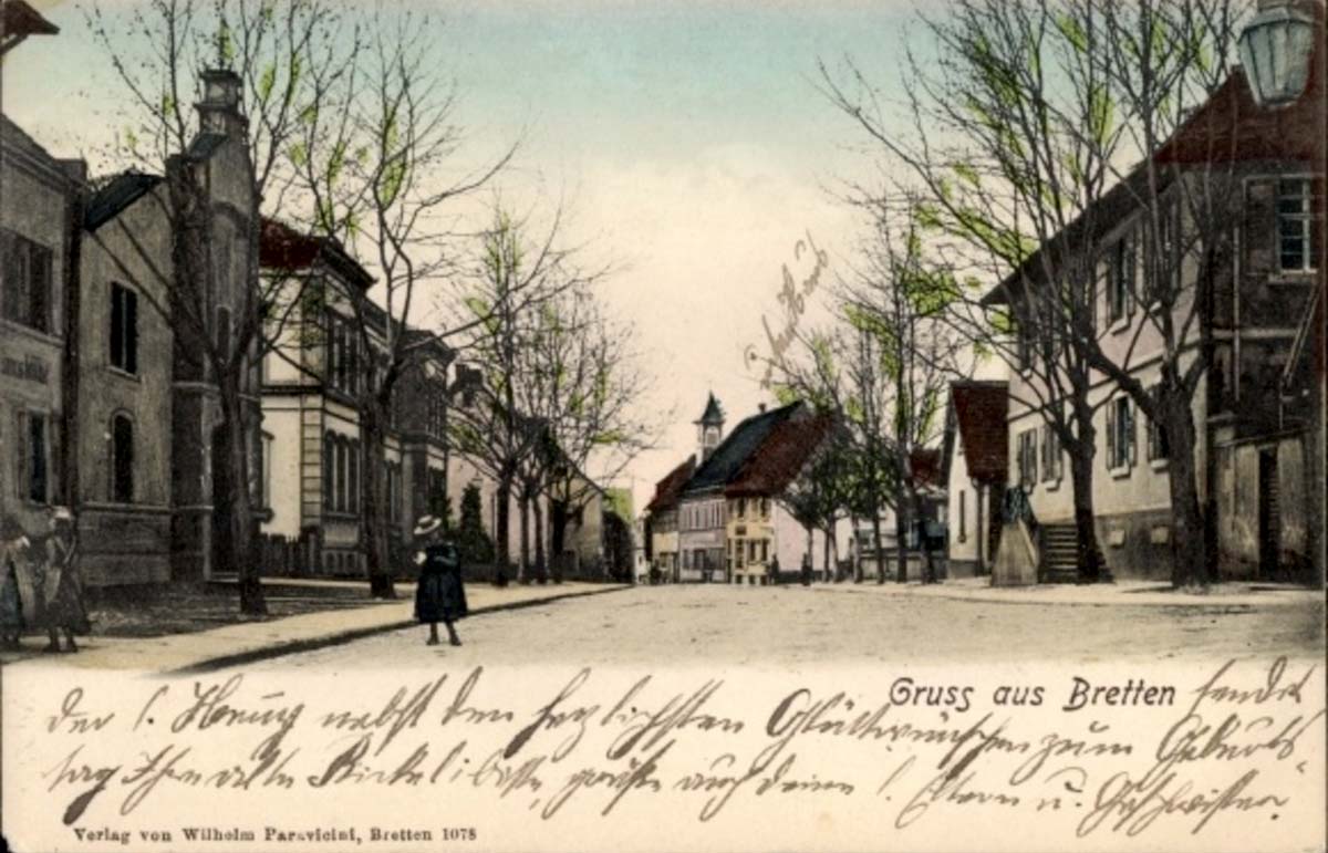 Bretten. Panorama von Stadtstrasse, 1903