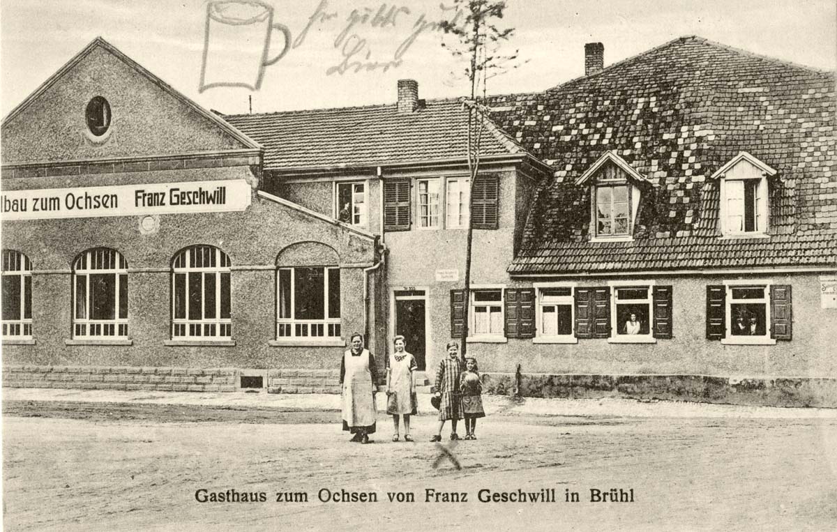 Brühl. Gasthaus zum Ochsen von Franz Geschwill, 1929