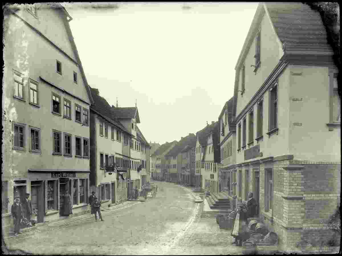 Buchen. Blick in die Vorstadtstraße, 1908