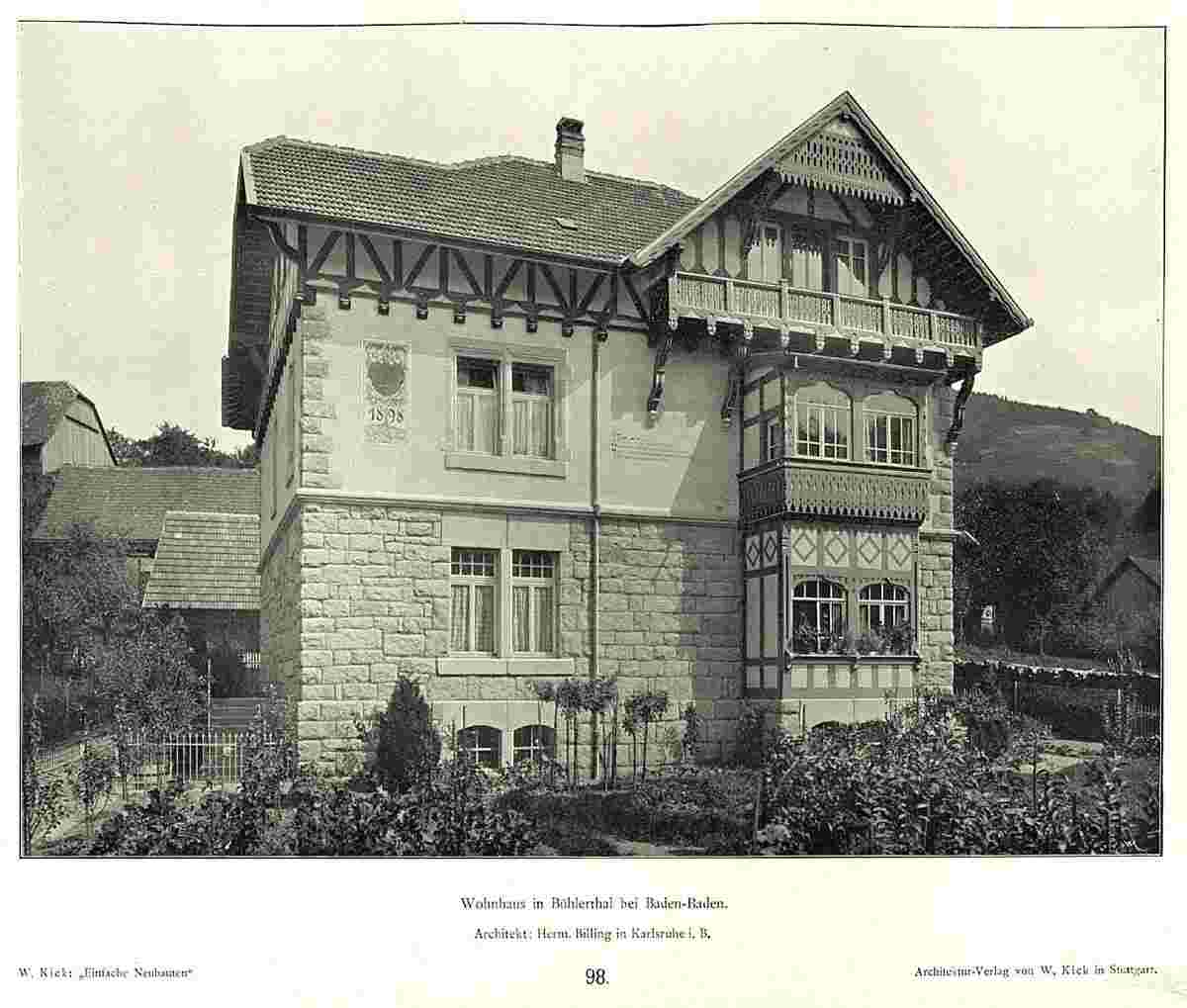 Bühlertal. Wohnhaus, Architekt Hermann Billing, erbaut 1898