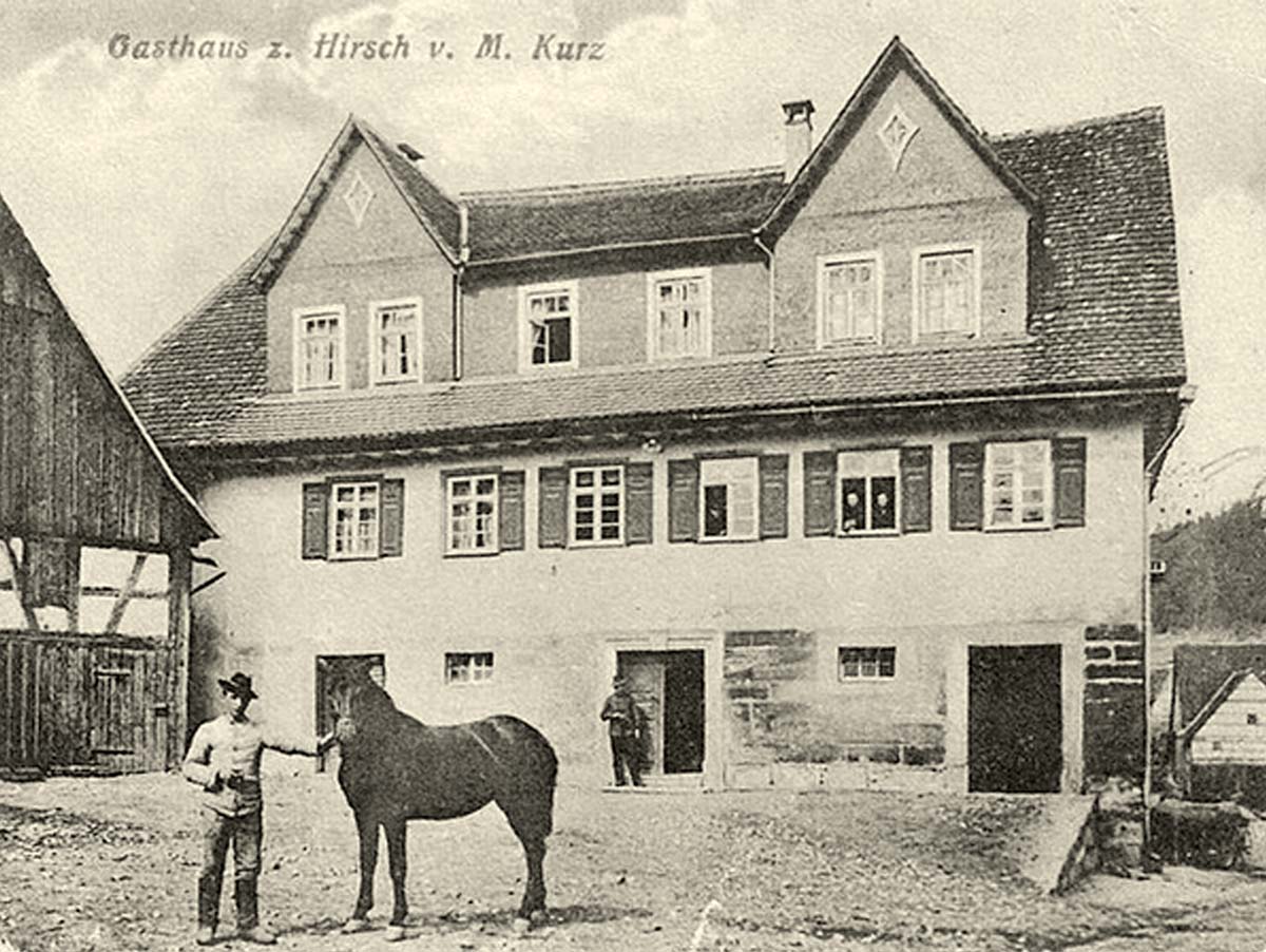 Bühlerzell. Gasthaus 'Zum goldener Hirsch' von M. Kurz