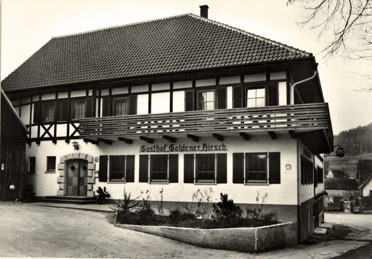 Bühlerzell. Gasthof 'Zum goldener Hirsch', um 1960s
