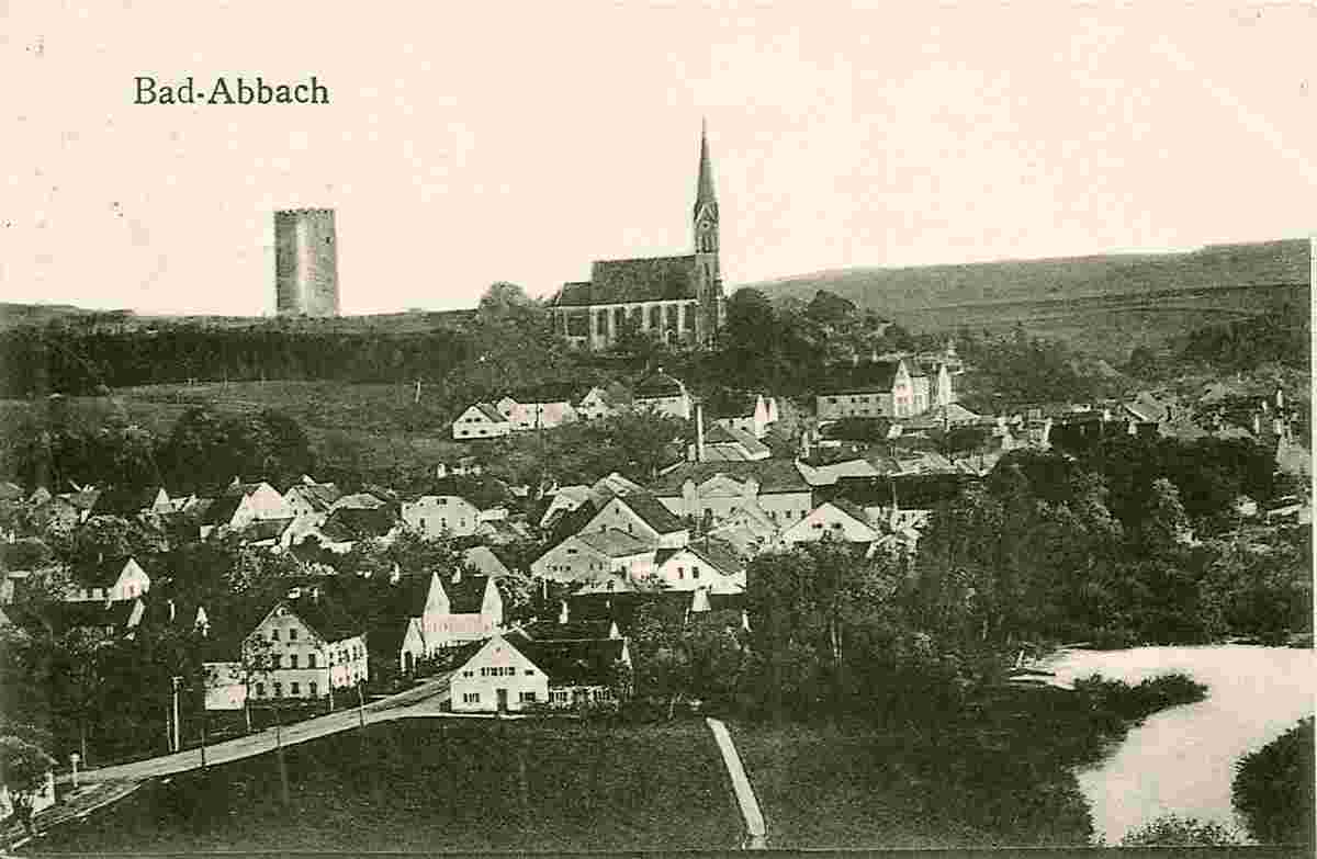 Panorama von Bad Abbach mit Heinrichsturm, 1910