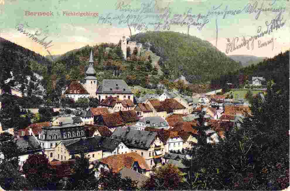 Bad Berneck im Fichtelgebirge. Panorama der Stadt, 1906
