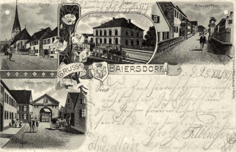 Baiersdorf. Bahnhof, Tor, 1898
