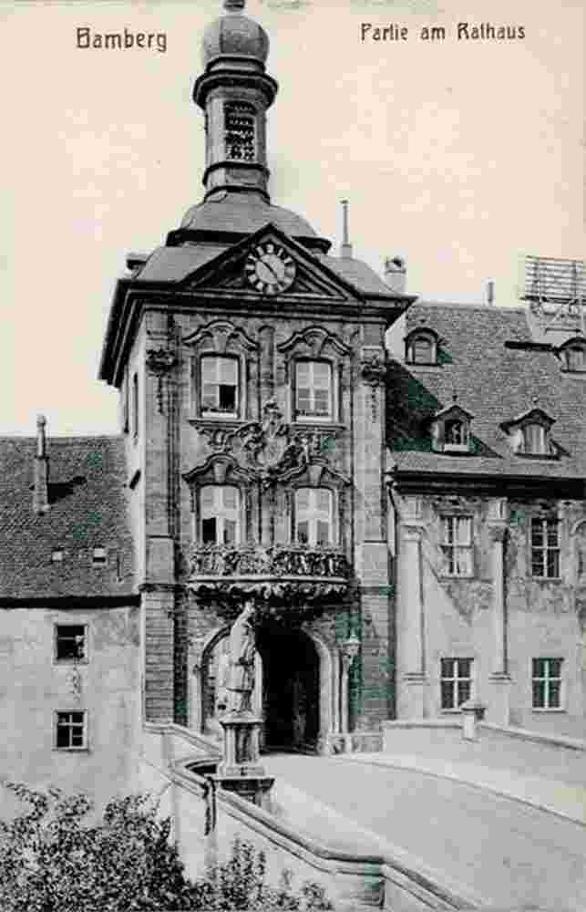 Bamberg. Rathaus, Brücke und Tor