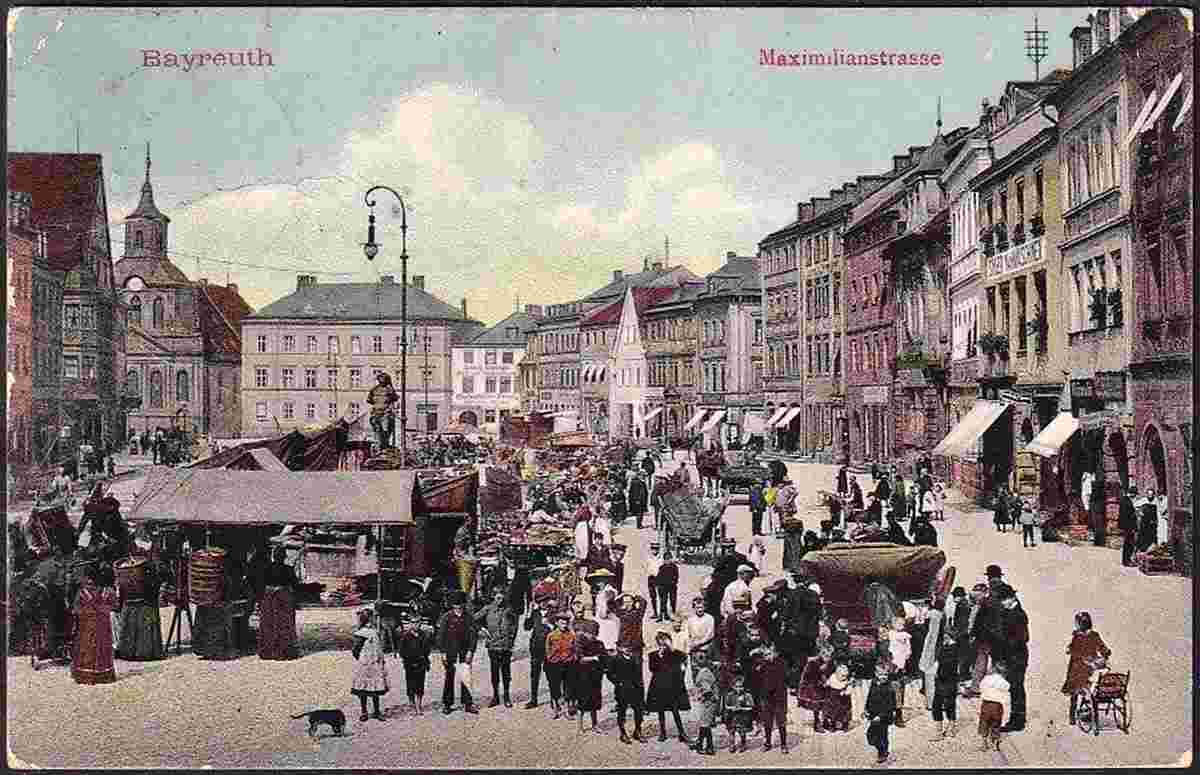 Bayreuth. Markt am Maximilianstraße, 1910