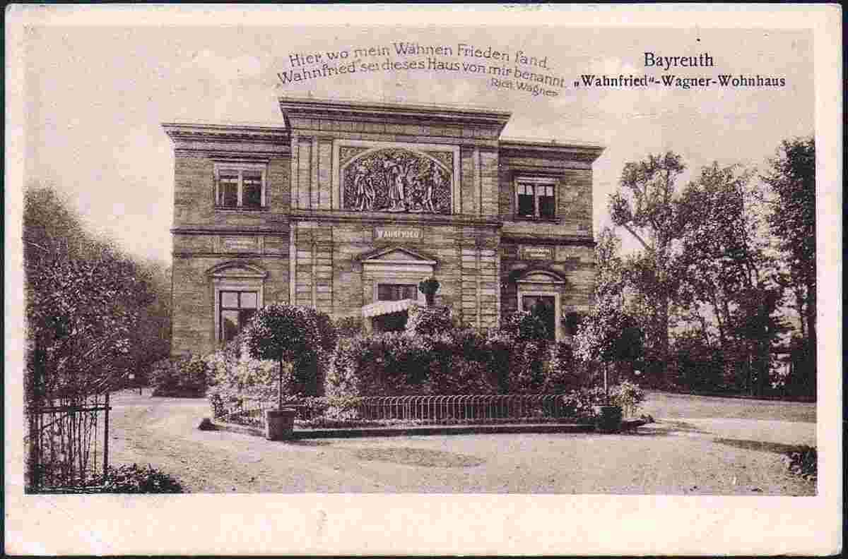 Bayreuth. 'Wahnfried' - Wagner Wohnhaus, 1920