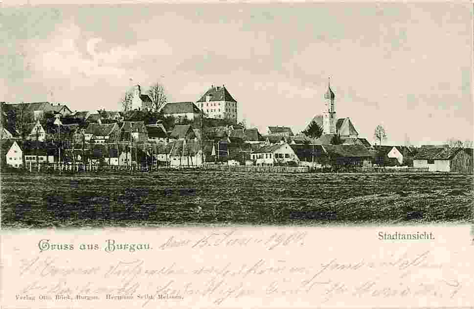 Burgau. Panorama der Stadt, 1900