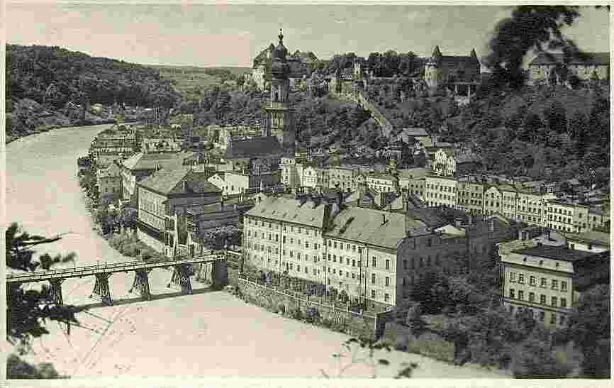 Burghausen. Panorama der Stadt, 1954