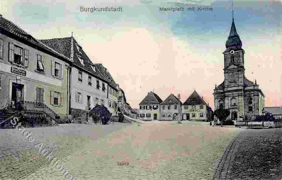 Burgkunstadt. Marktplatz mit Kirche