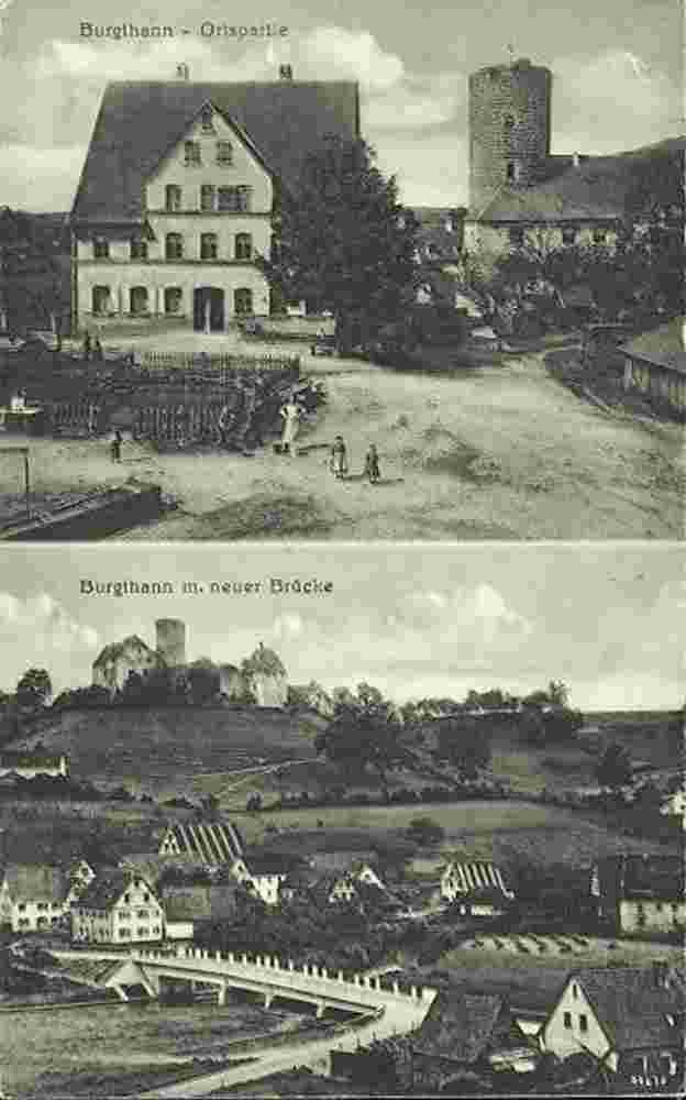 Burgthann. Panorama von Orts mit neuer Brücke, 1918