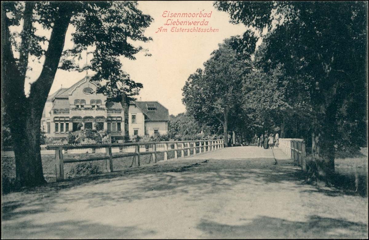 Bad Liebenwerda. Straße am Elsterschlößchen, Brücke, 1915