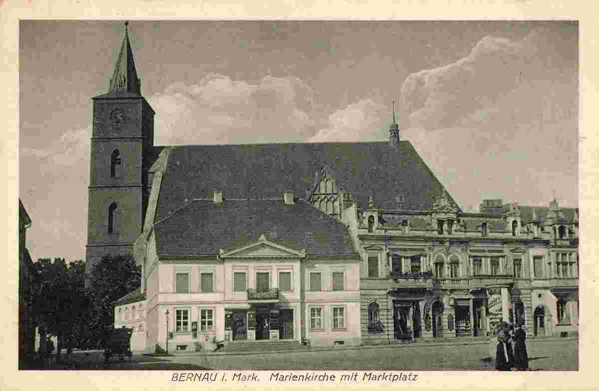 Bernau. Marienkirche mit Marktplatz, 1922