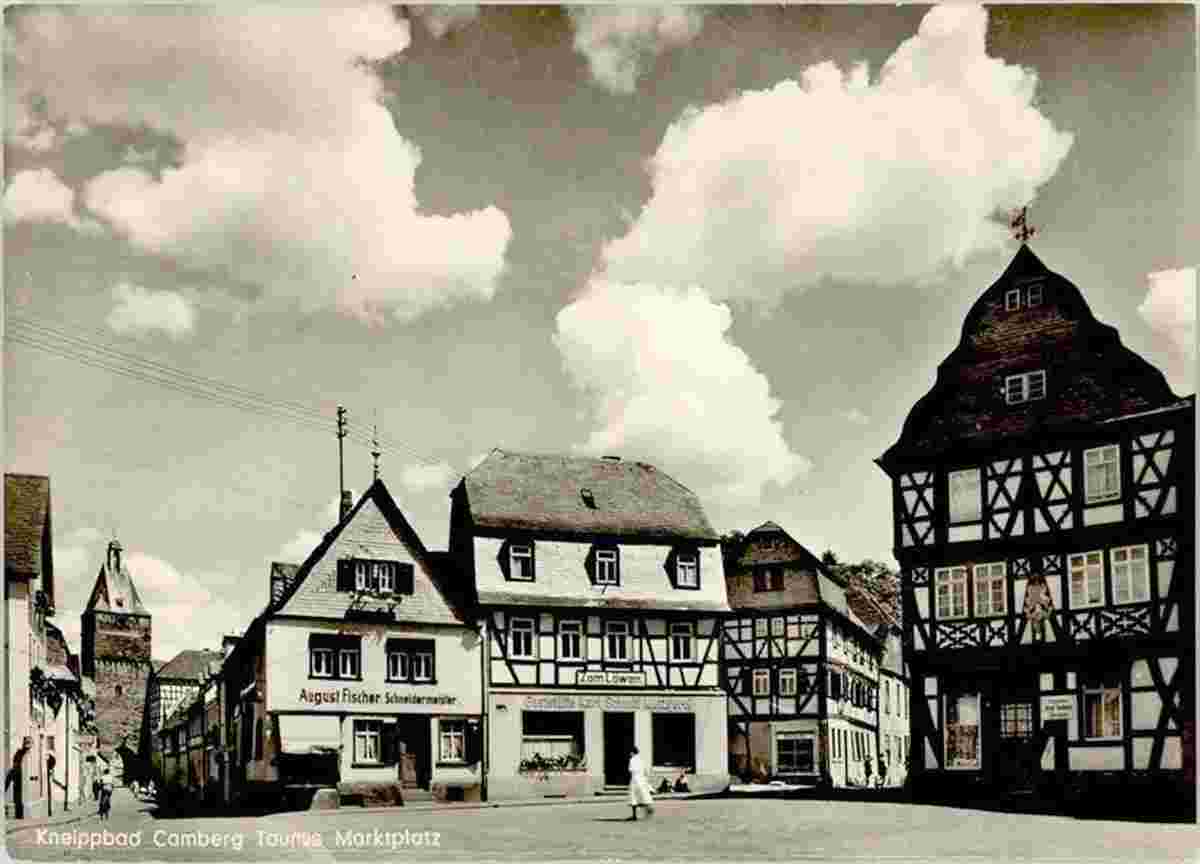 Bad Camberg. Marktplatz, Gasthaus zum Löwen, 1958