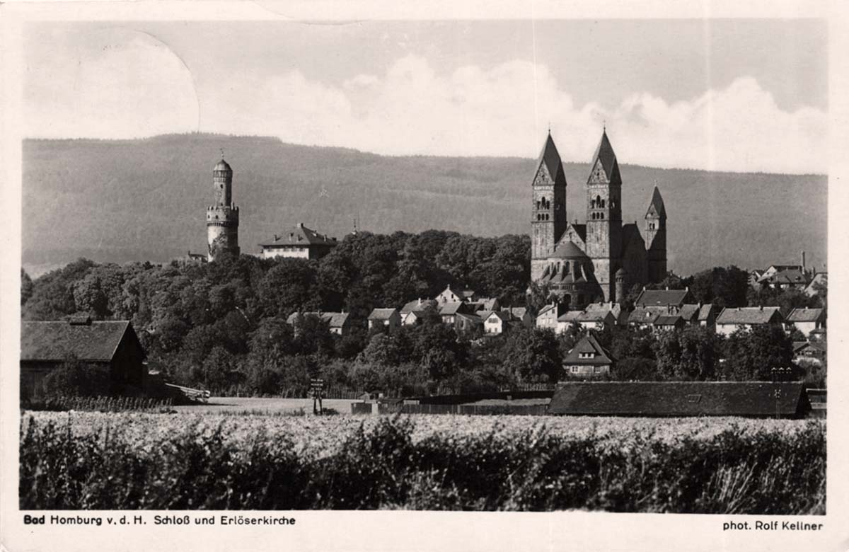 Bad Homburg vor der Höhe. Schloss und Erlöserkirche, 1943